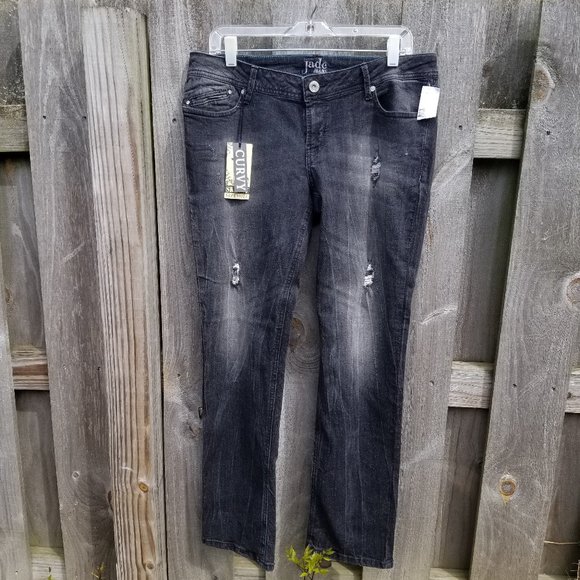 Distressed Black Jade Jeans Embroidered 13 /14 - Picture 1 of 12